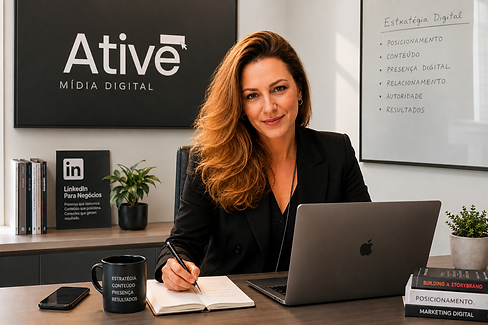 Juliana Gervásio | Estrategista de Presença Digital Corporativa — Ative Mídia