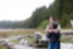 Engagement photos on the beach in Tofino. Photographed by Kaitlyn Shea.