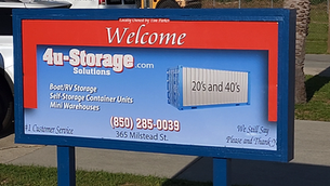 Entrance to our secure boat & RV storage facility