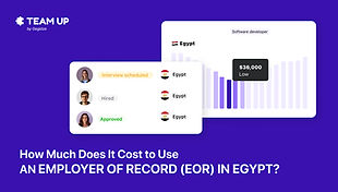 Compare flat vs % models and calculate your total cost. Discover what EOR fees in Egypt cover, from payroll and permits to benefits, equipment, and workspace.