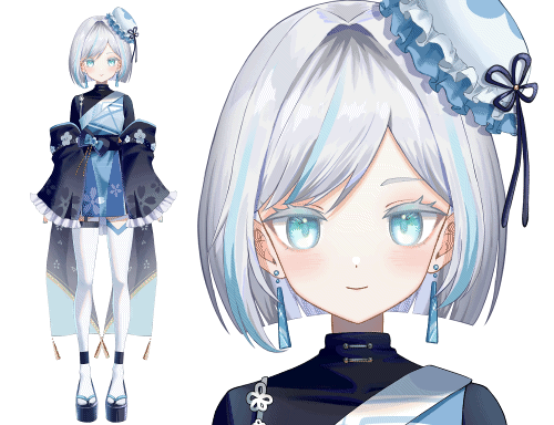 和風白髪の女の子