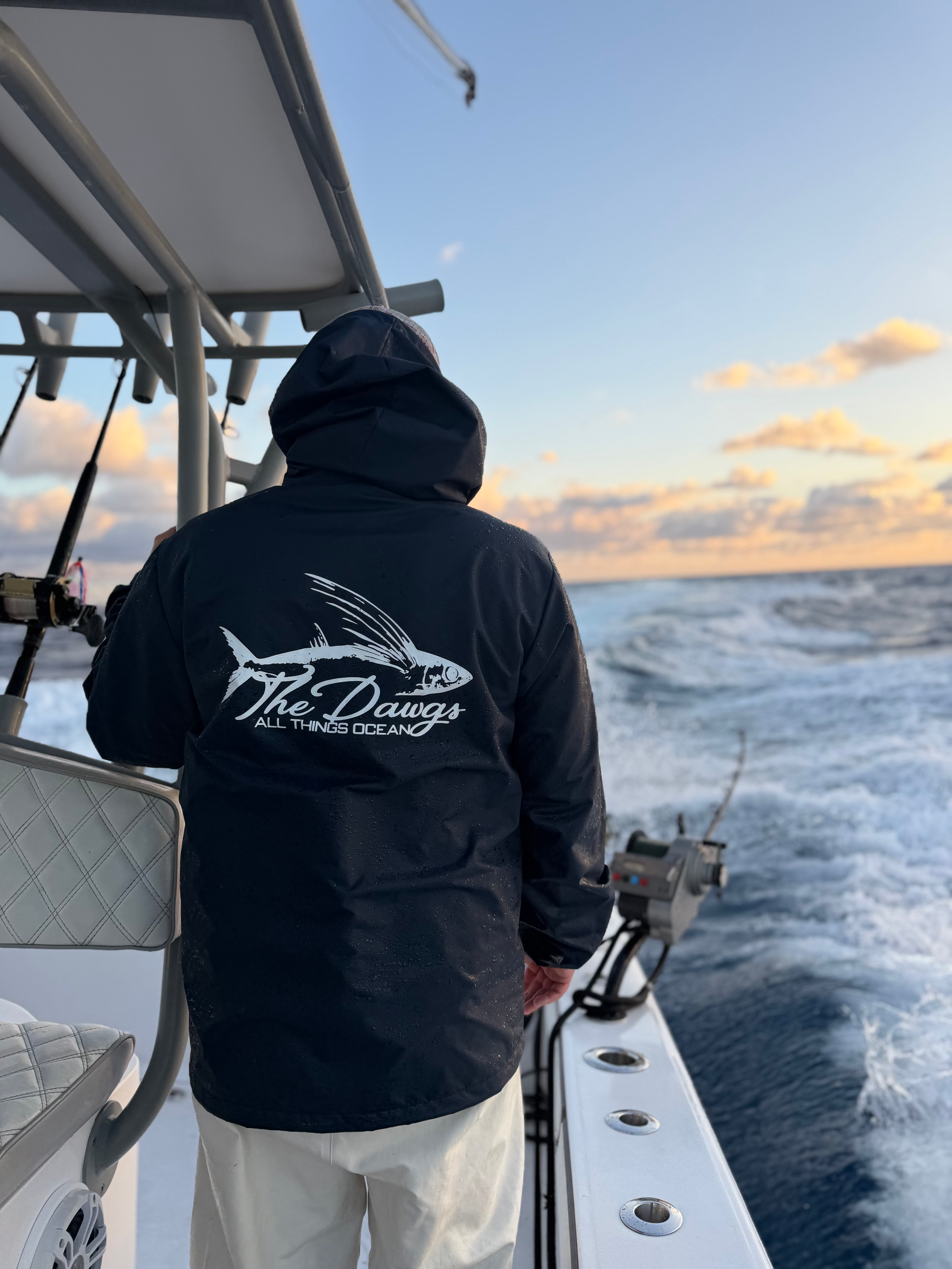 Navy Flyer Button Up Rain Jacket