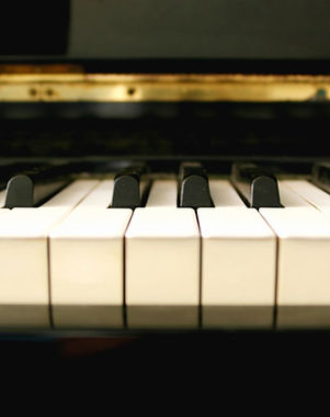 A close up of piano keys