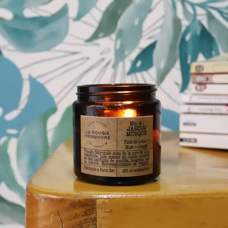 Bougie N°4 - jardin musqué - fleur de lotus, musc et orange