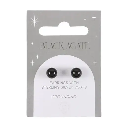 Boucles d'oreille avec agate noire - ancrage