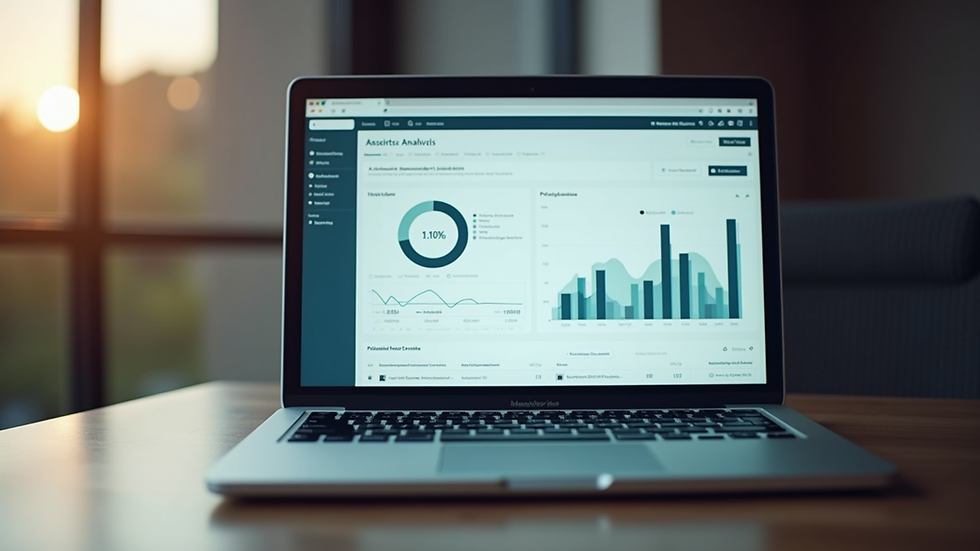 Close-up view of a laptop screen showing website analytics