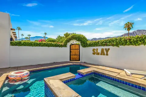 Private pool and spa at "The Sweet Life" villa hosted by House of Hospitality, in La Quinta, CA.