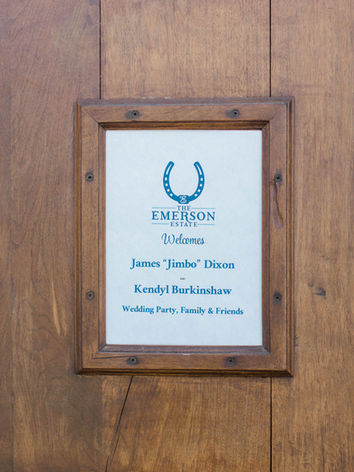 Emerson estate wedding welcome sign