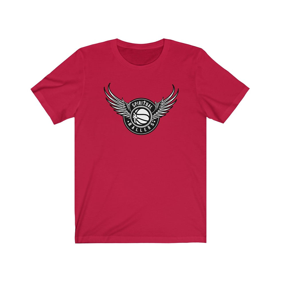 Thumbnail: Spiritual Ballers™ Wing Logo Unisex Short Sleeve Tee (Black/White)