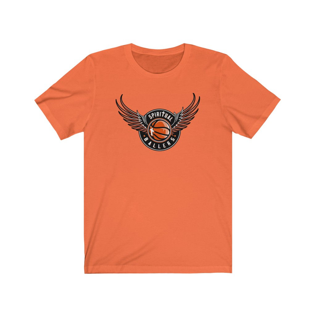 Spiritual Ballers™ Wing Logo Unisex Short Sleeve Tee (Orange/Black)