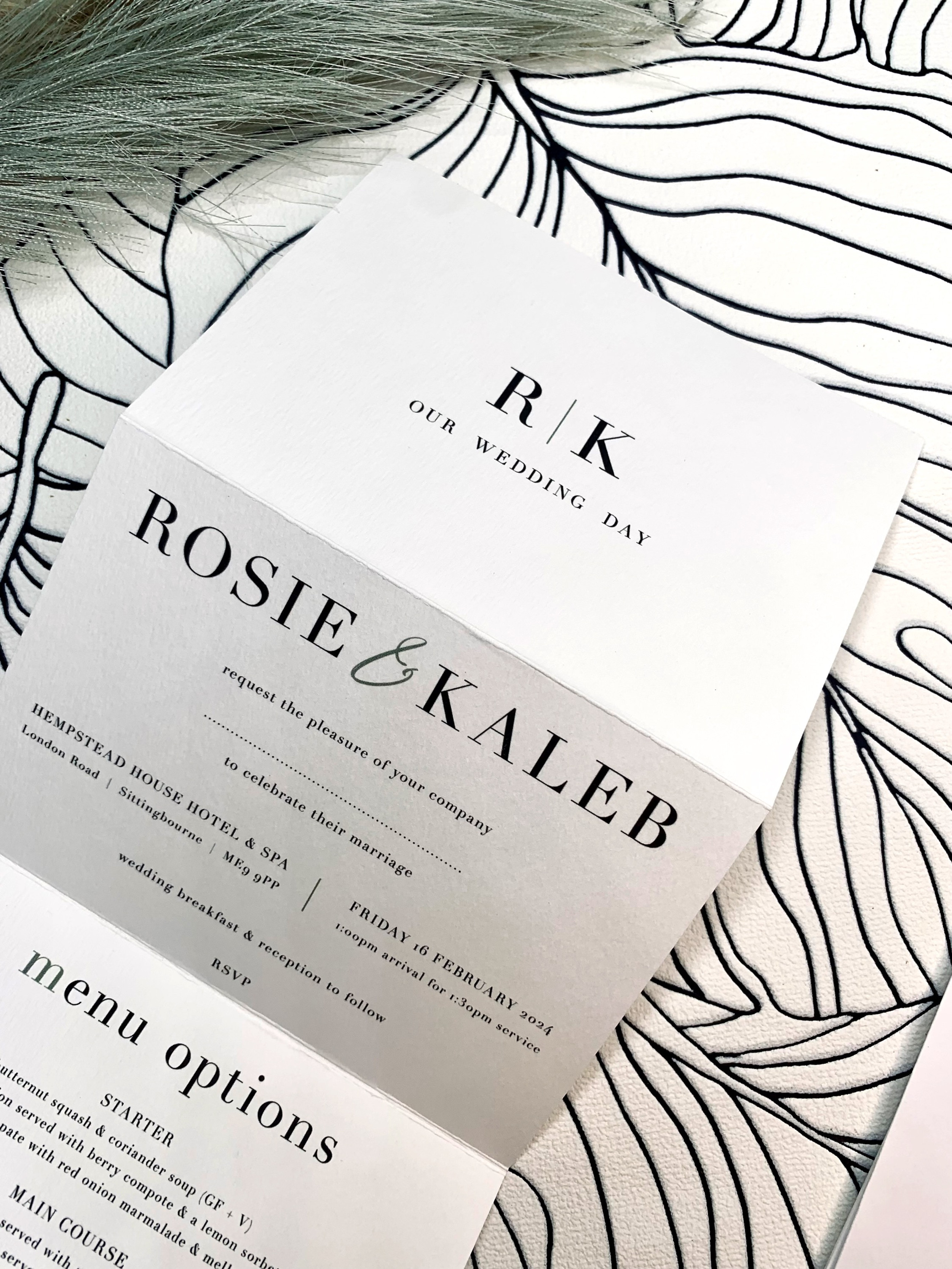 Tomarty Trifold Concertina Monogram Invitation | Tomarty Stationery