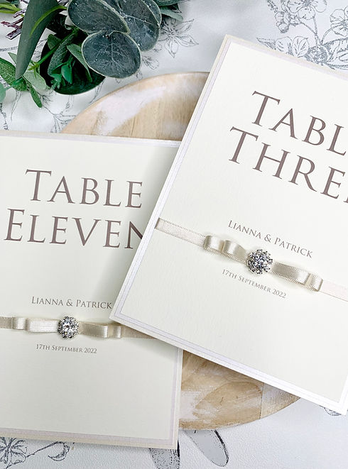 Elegant Table Numbers Table Names