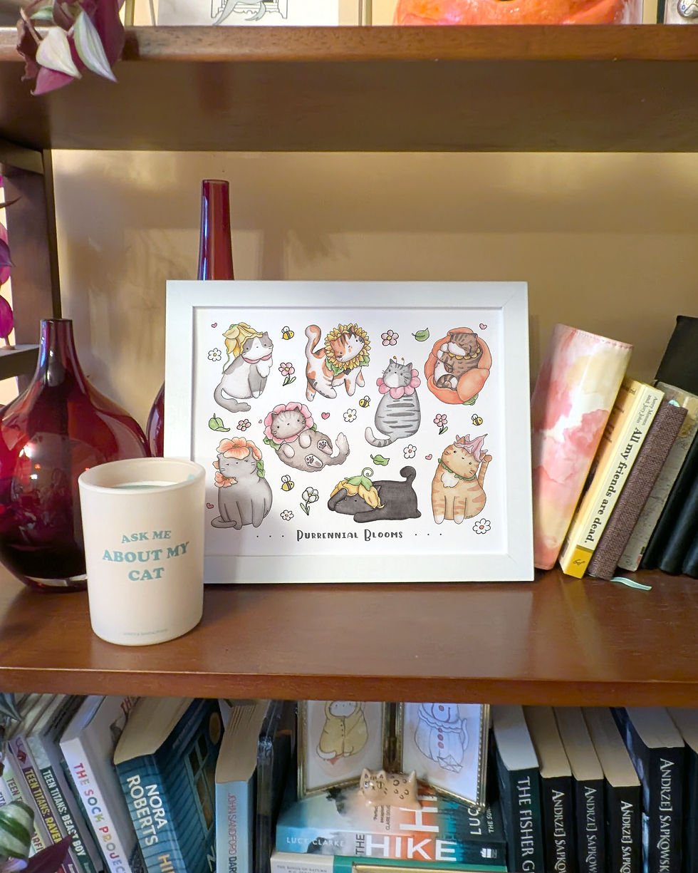 Thumbnail: Purrennial Blooms Art Print