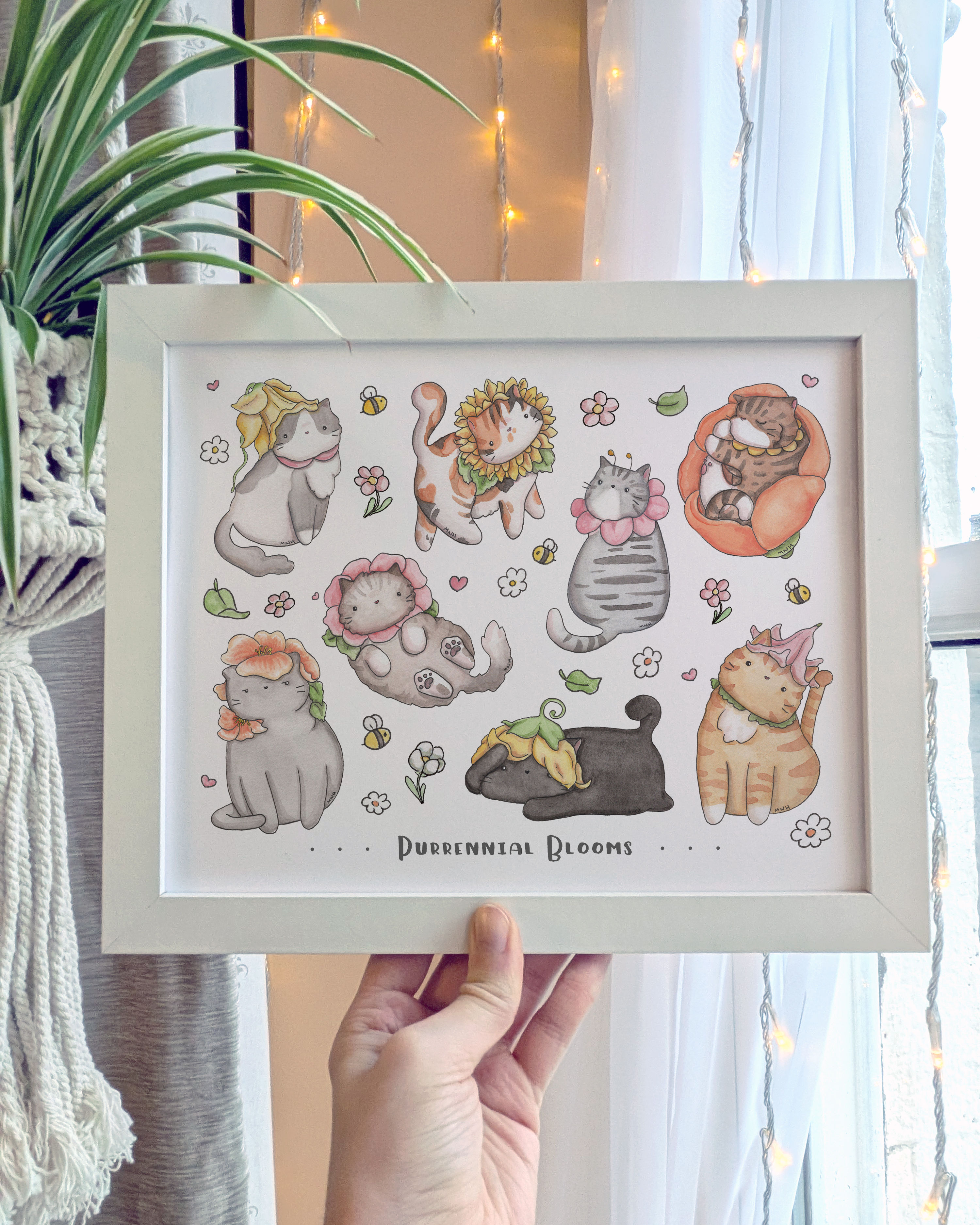 Purrennial Blooms Art Print