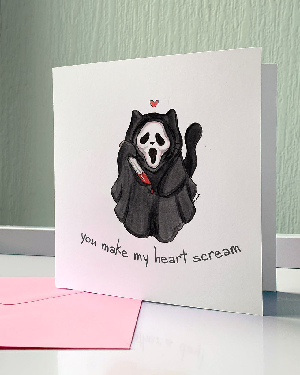 Thumbnail: "You Make My Heart Scream" Greeting Card