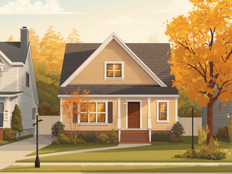 Illustration Grand Junction Home in Fall