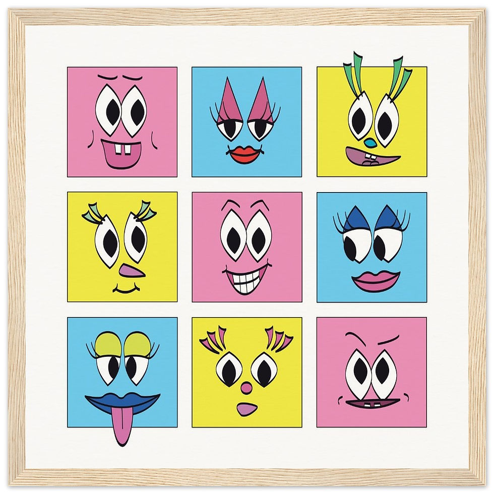 Miniaturbild: FACES by Kalie - Museum-Quality Matte Paper Wooden Framed Poster