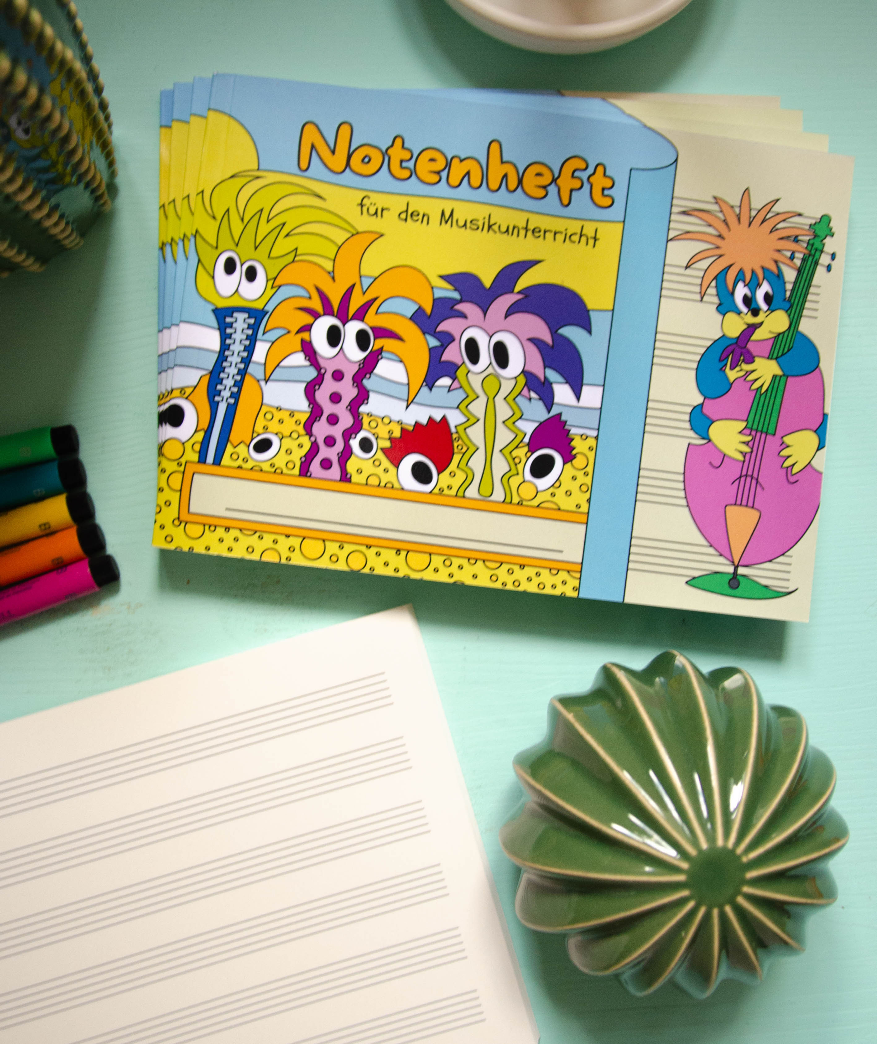 Notenheft A5, Music Notebook, 6 Staves. Standard Staves