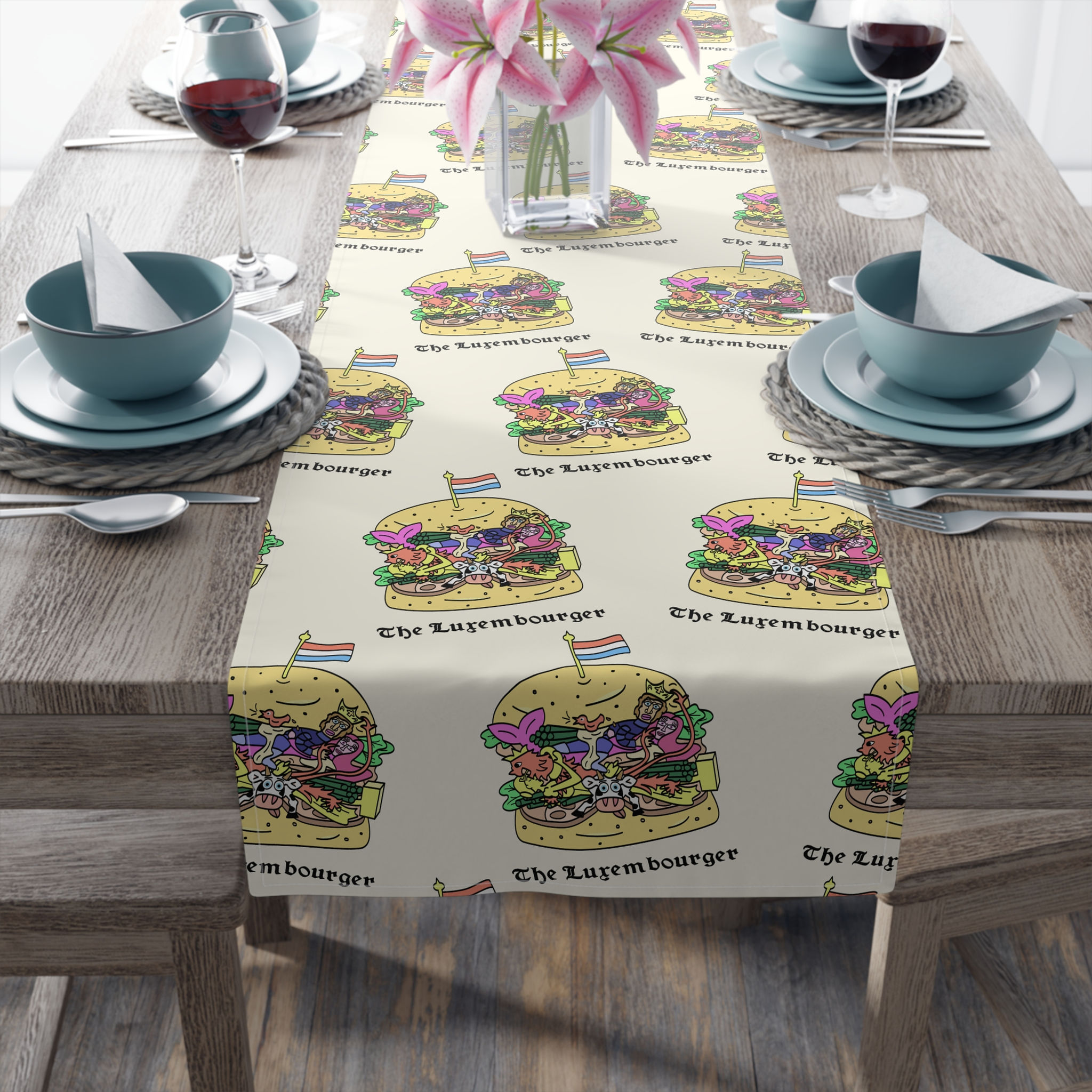 THE LUXEMBOURGER by Kalie - Table Runner (Cotton, Poly), Kitchen Towel, Burger