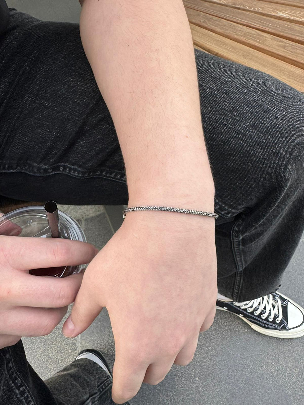 Küçük resim: Örgü Model Gümüş Bileklik-Weave Silver Bracelet