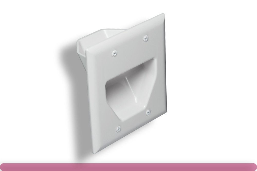 2-Gang Recessed Low Voltage Wall Plate