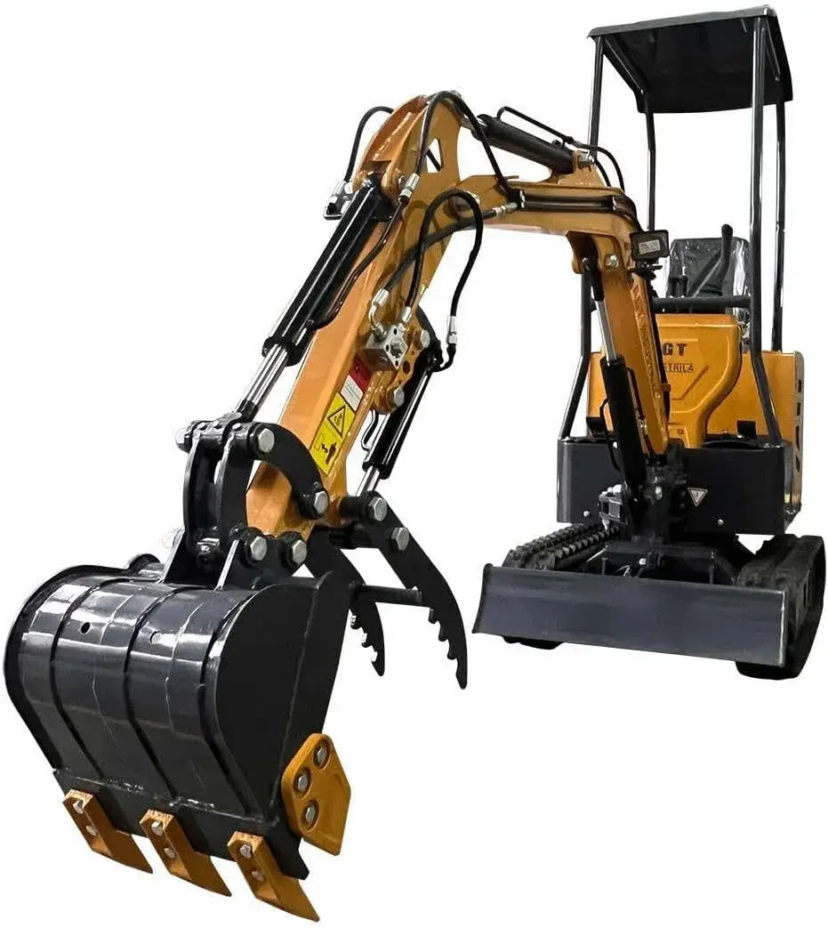 Thumbnail: AGT 13.5 HP B&S 1-ton Mini & Small Excavator Micro Crawler Digger, Gasoline, Wit
