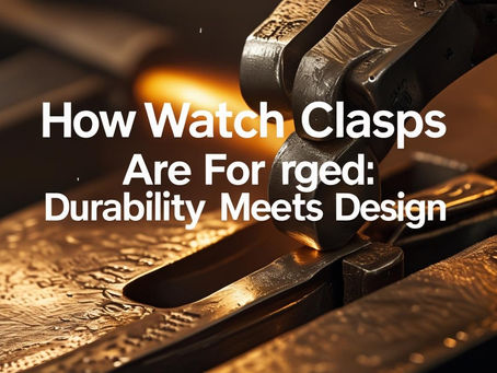 How Watch Clasps Are Forged Durability Meets Design Text over an image of a metalworking process with glowing steel and forging tools