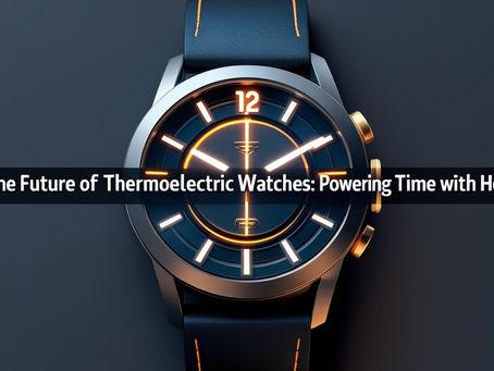 The Future of Thermoelectric Watches Powering Time with Heat A modern watch with a blue strap and orange glowing elements on a dark background
