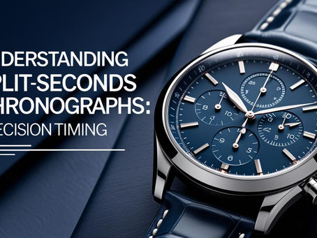 Understanding splitseconds chronographs precision timing image of a blue luxury wristwatch with multiple dials on a blue background