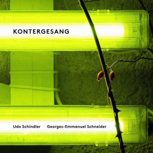 Album cover for Kontergesang by Udo Schindler and Georges-Emmanuel Schneider, released by Creative Sources Recordings in Lisbon, Portugal, in 2018.