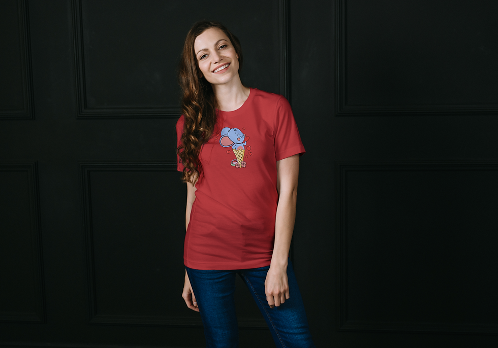 Thumbnail: Cute Mouse with Love Tshirt For Women