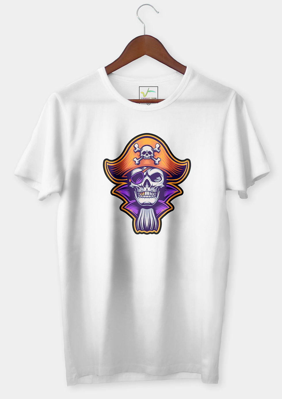 Pirate Skull Head White Halloween Tshirt