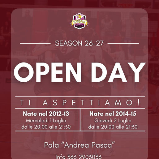 LA DREAM VOLLEY NARDÒ RIACCENDE I MOTORI: AL VIA GLI OPEN DAY PER LA STAGIONE 2026/27