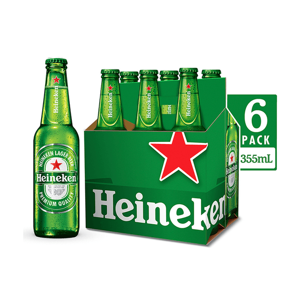 Heineken Lager Beer 6 Pack 355 Ml