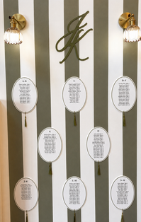 Wedding seating chart display welcoming guests at Westwood, Vowery and Estate in Westfield, Indiana
