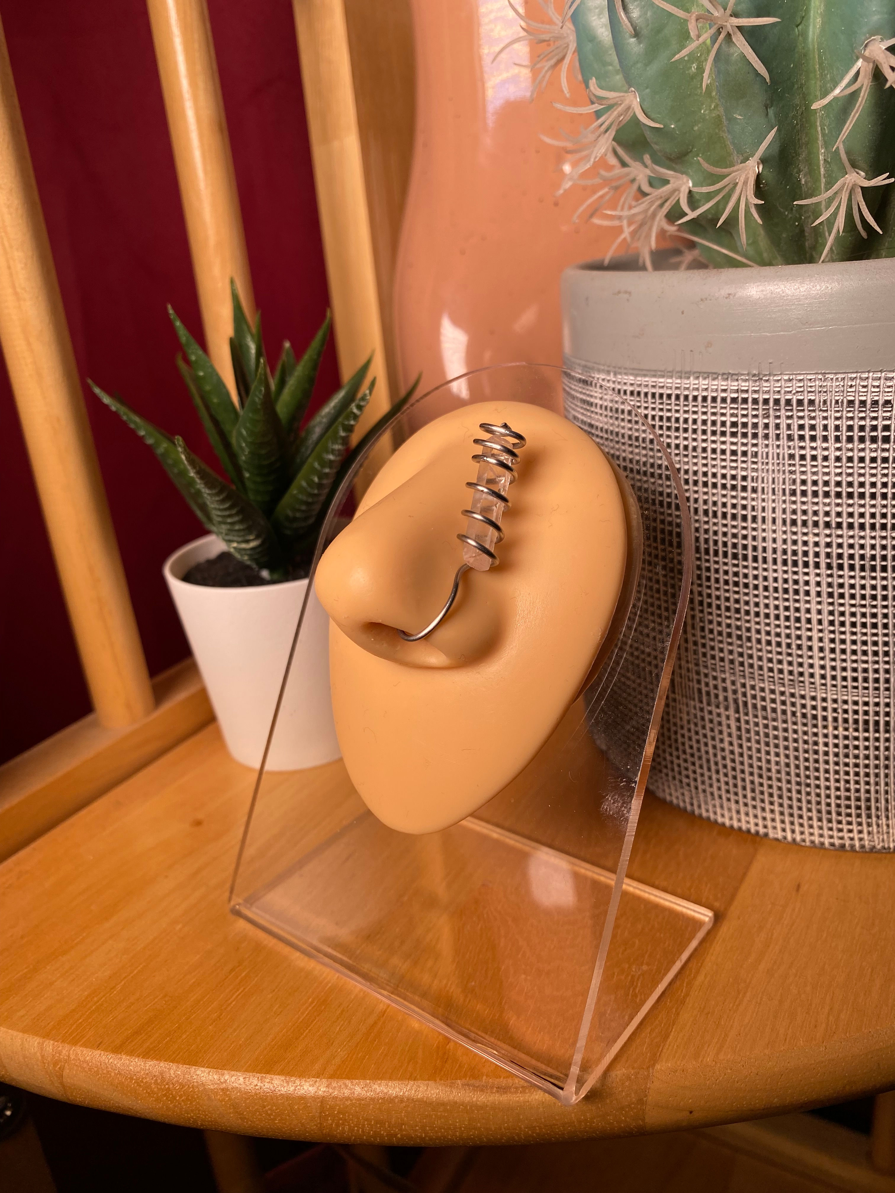 Caged Clear Quartz - Nose Cuff