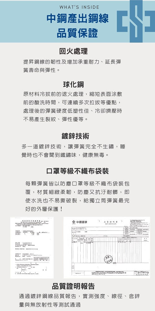 縮圖：【富郁床墊】4D透氣米黃色獨立筒枕頭 整顆可以水洗烘乾 台灣獨家直營工廠 中鋼鍍鋅鋼線獨立筒彈簧