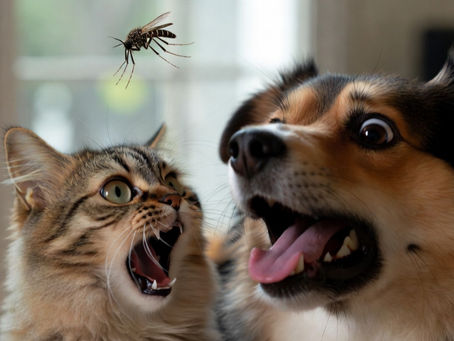 貓狗被蚊子嚇到