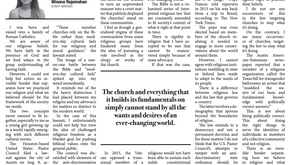 (Spartan Daily) Religious Law is Not Society's Law