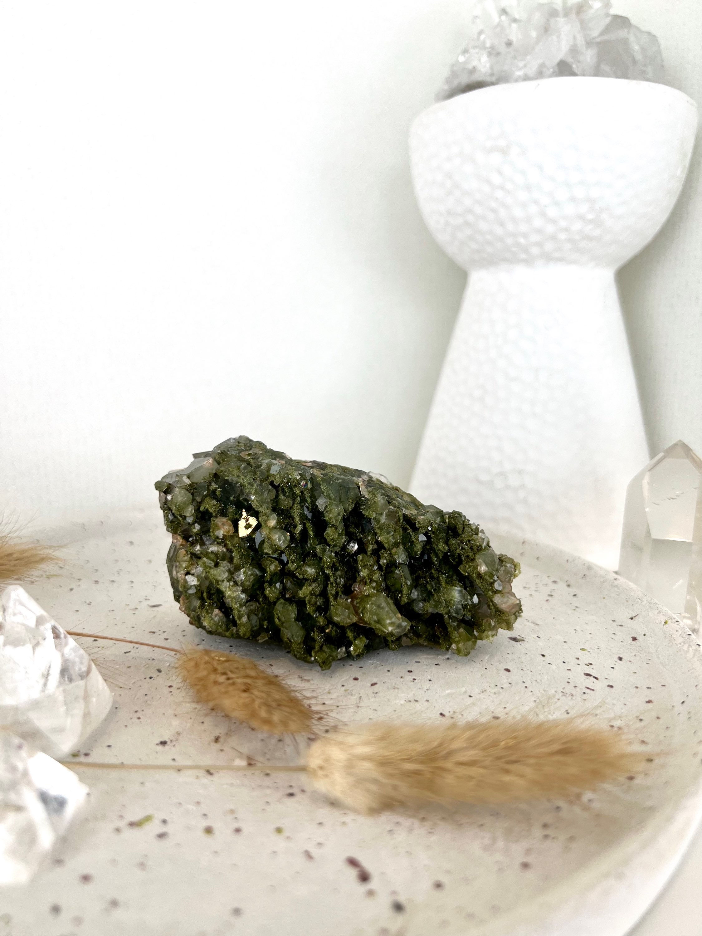 Epidote sur Quartz