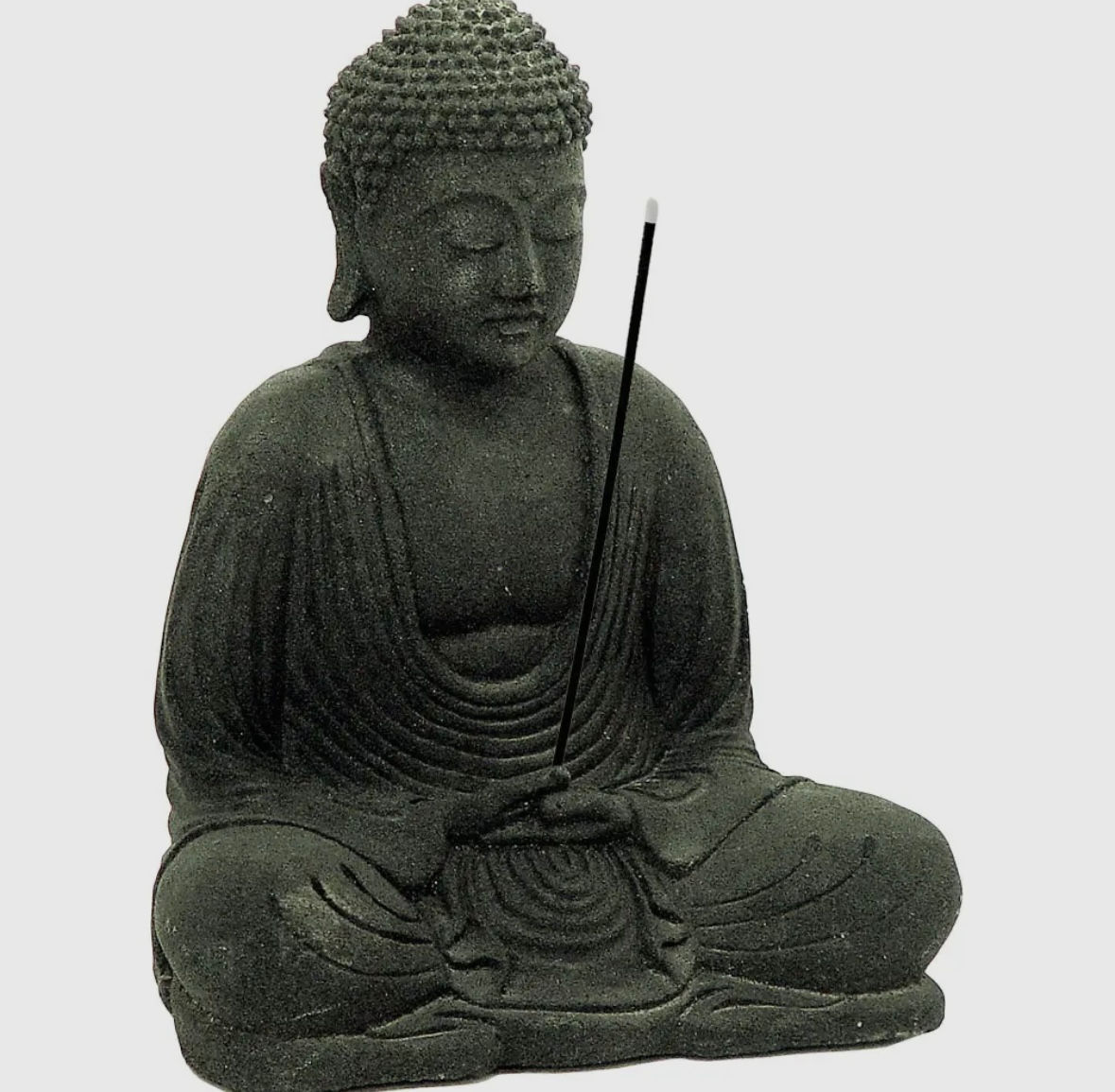 Volcanic Stone Statue & Incense Holder Meditating Buddha