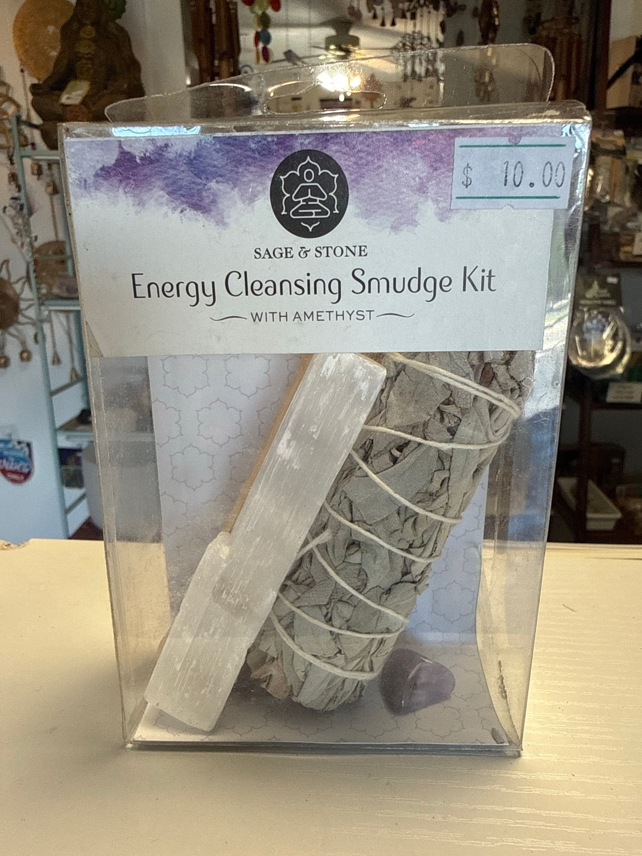 Energy cleansing smudge kit with