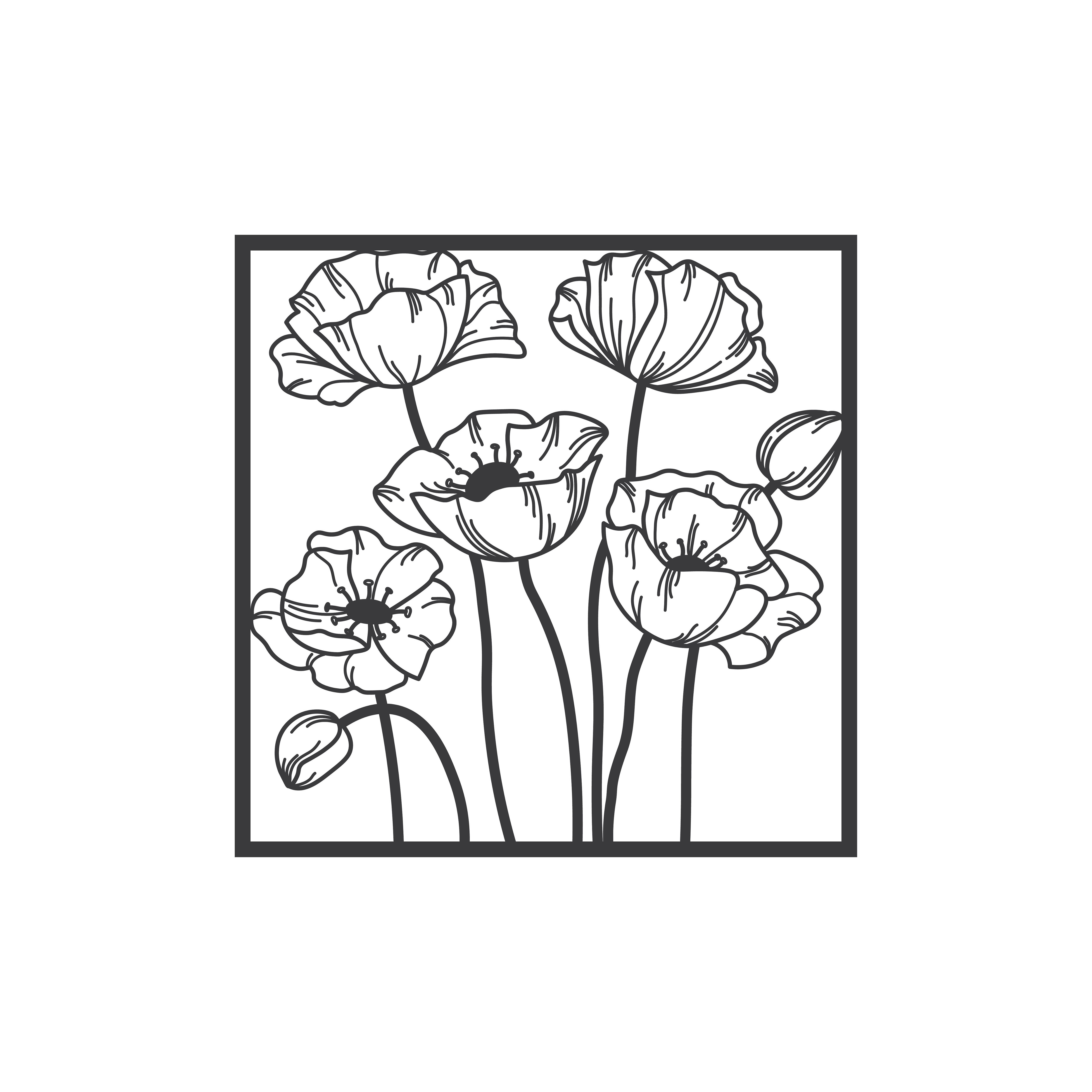 By WOOM - FRAMED 28,5 x28,5 cm Poppy´s