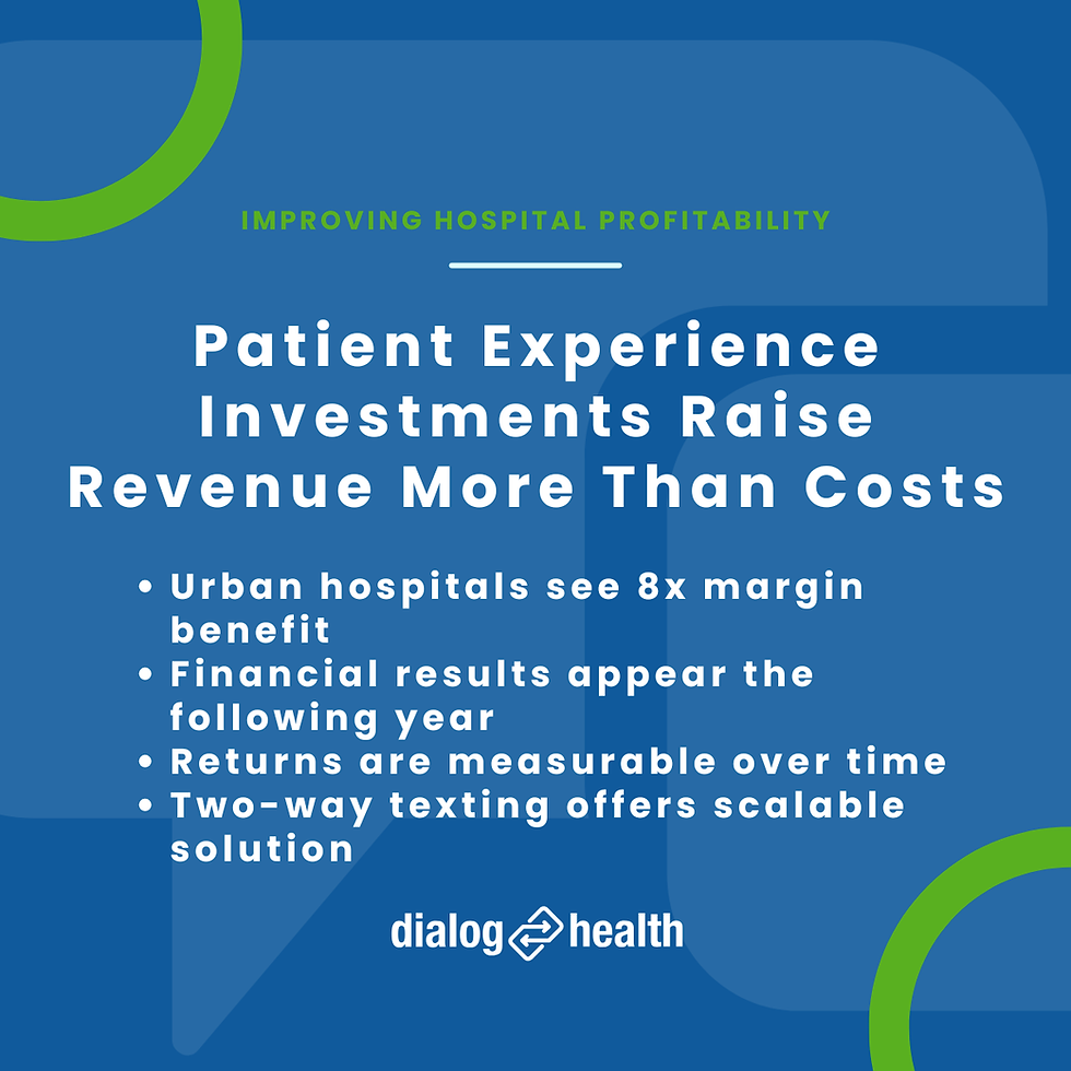 Patient Experience Investments Raise Revenue More Than Costs