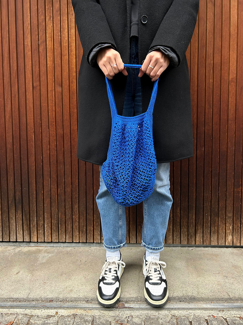 Miniaturbild: Netztasche, net bag blue, handgemacht, evening mood design