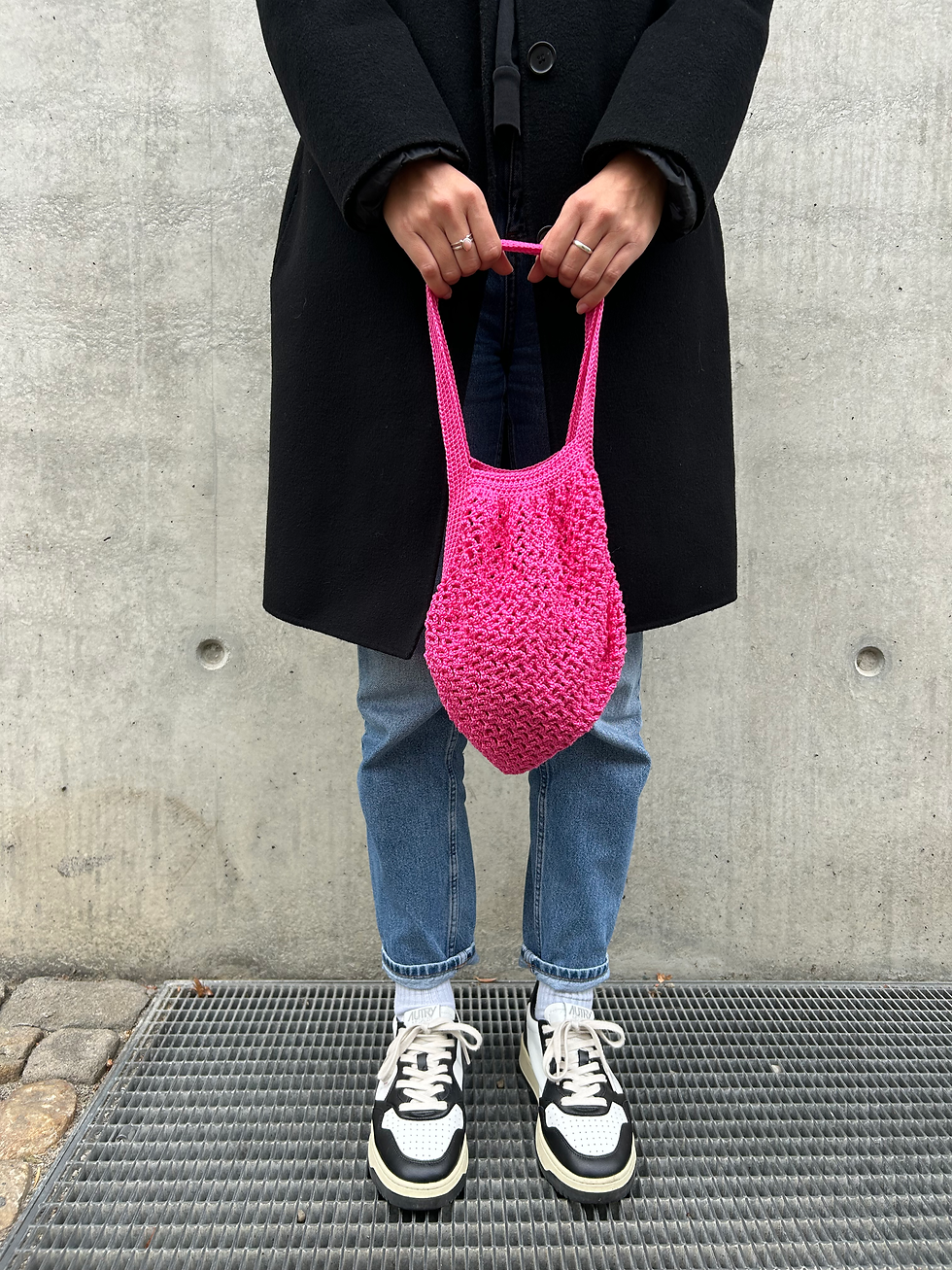 Netztasche, net bag pink, handgemacht, evening mood design
