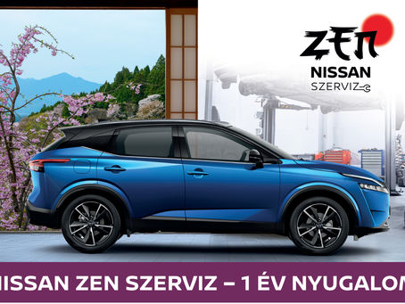 Kék Nissan Qashqai, Nissan Zen Szerviz – 1 év nyugalom