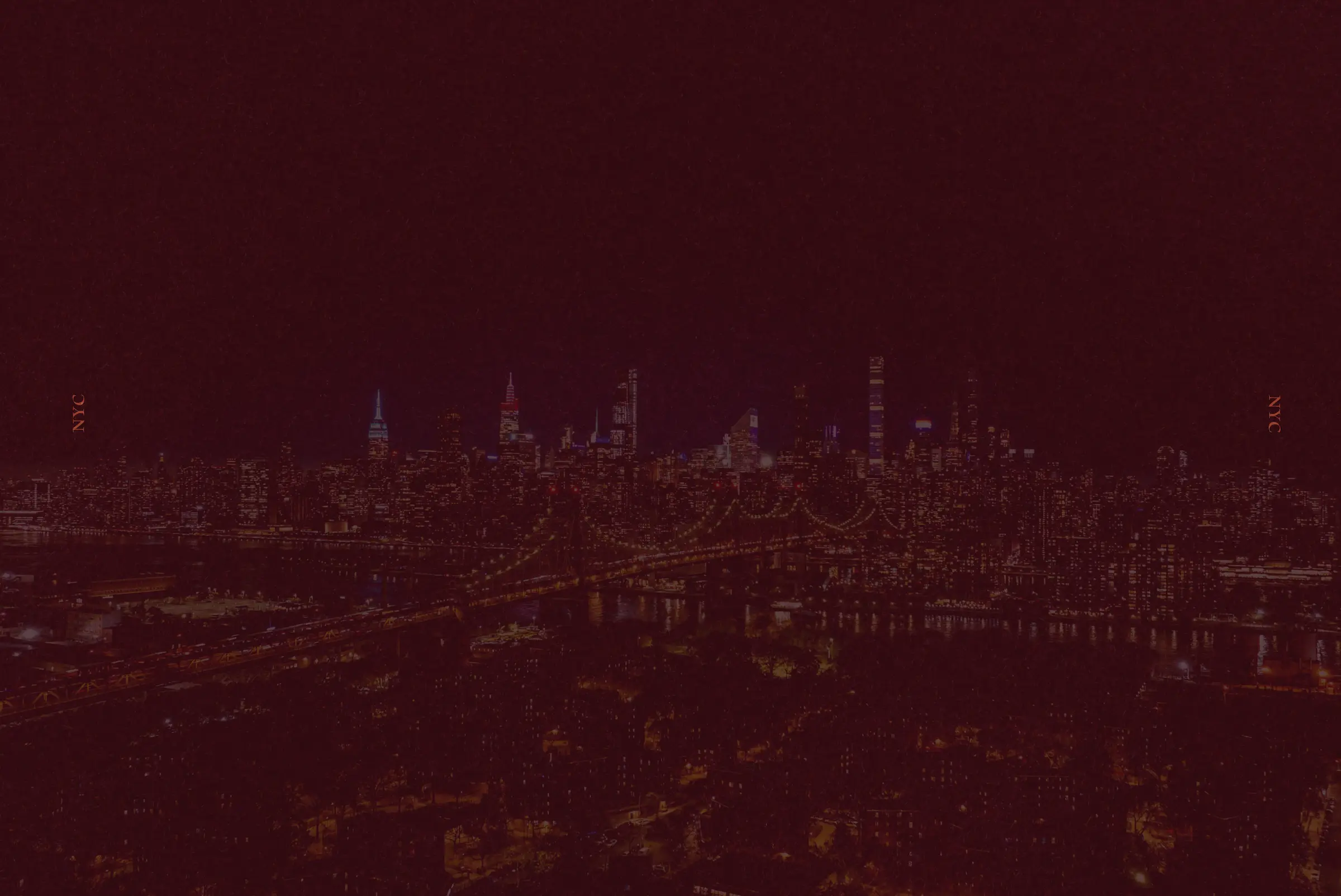 New York City glowing at night