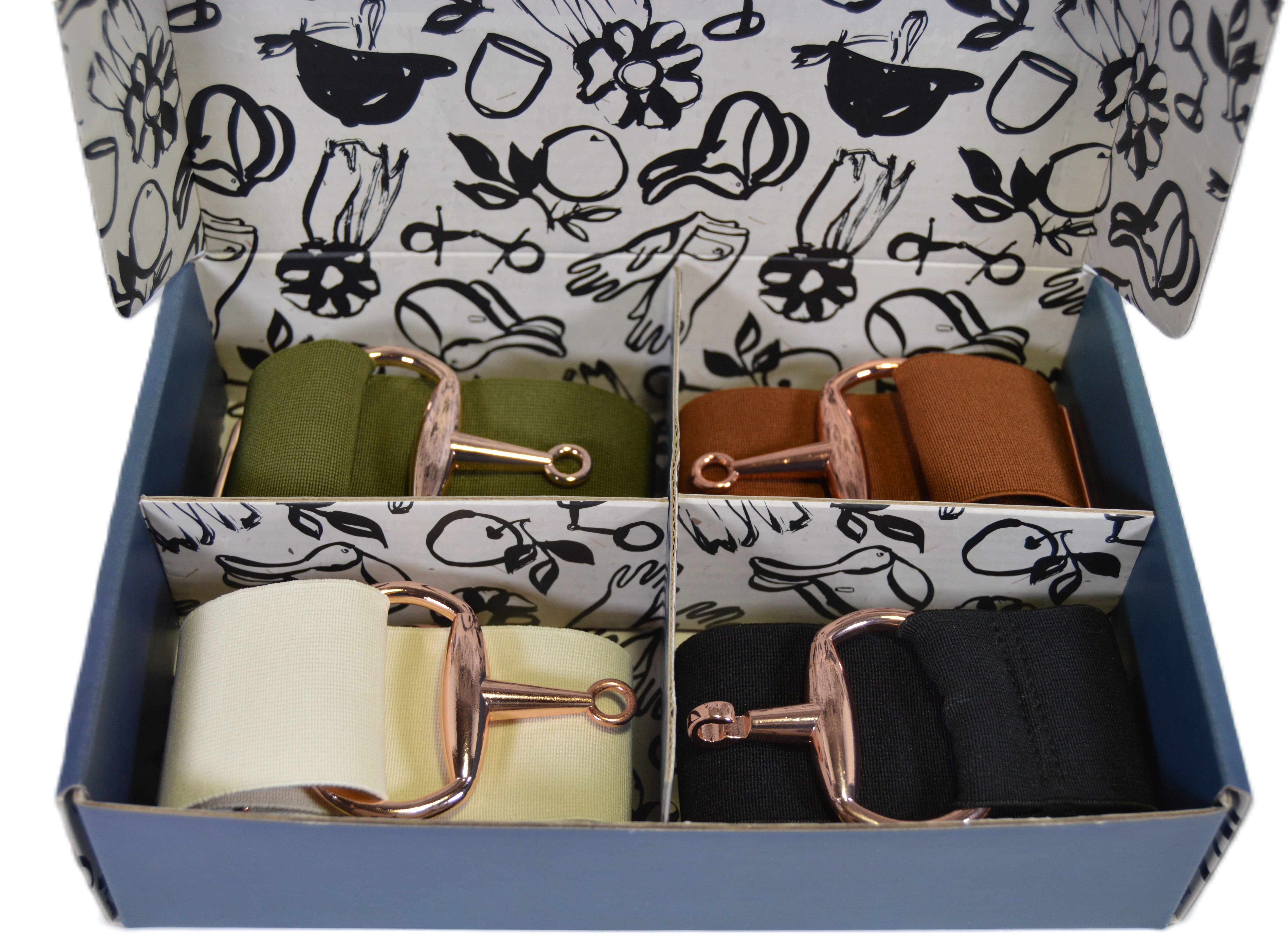  Black/Cream/Coffee Brown/Olive- Rose Gold Box Set
