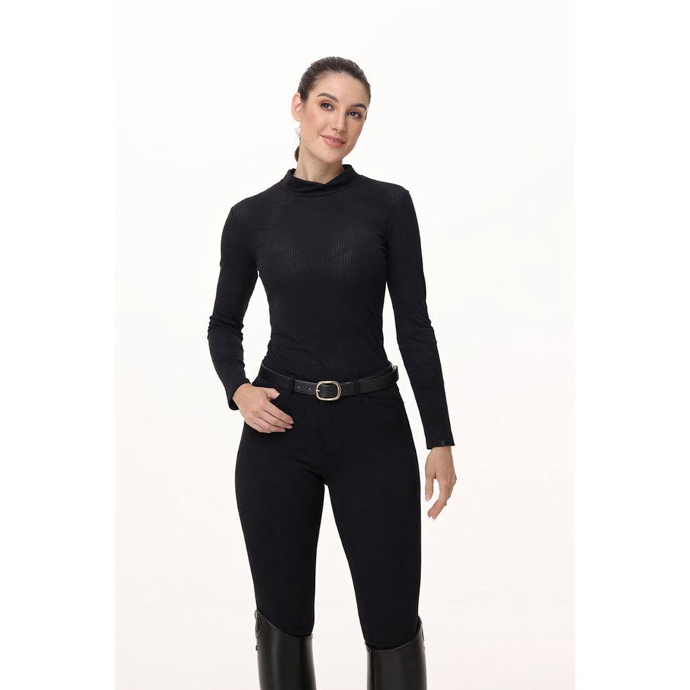 Thumbnail: CELAEQ Manége Mock -Women's Long Sleeve Micro- Perforated Equestrian Riding Top